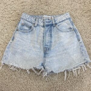 Light wash jean shorts